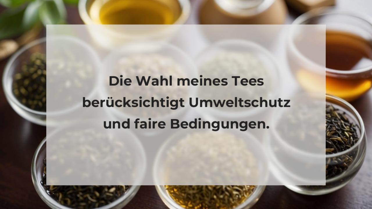 Die Wahl meines Tees berücksichtigt Umweltschutz und faire Bedingungen.