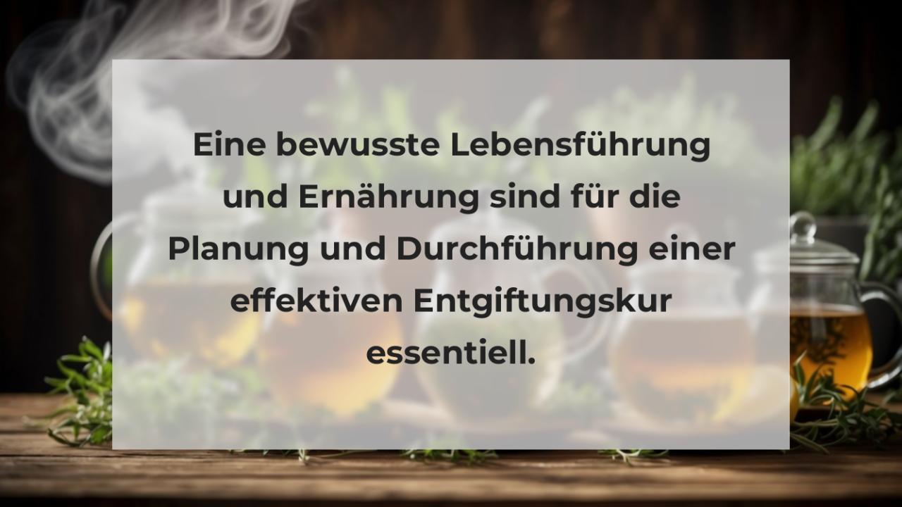 Eine bewusste Lebensführung und Ernährung sind für die Planung und Durchführung einer effektiven Entgiftungskur essentiell.