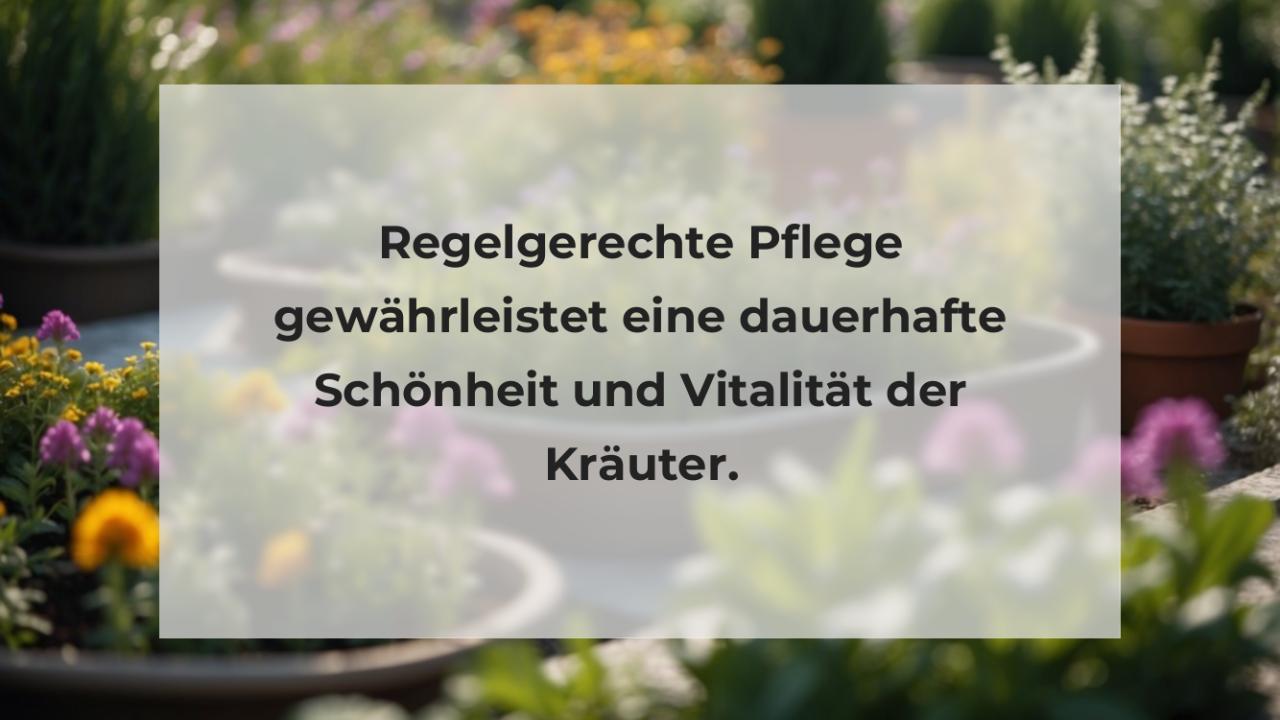 Regelgerechte Pflege gewährleistet eine dauerhafte Schönheit und Vitalität der Kräuter.