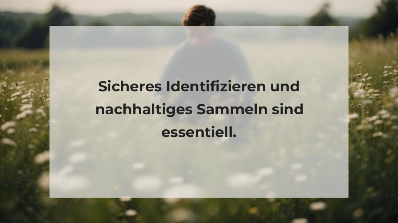 Sicheres Identifizieren und nachhaltiges Sammeln sind essentiell.