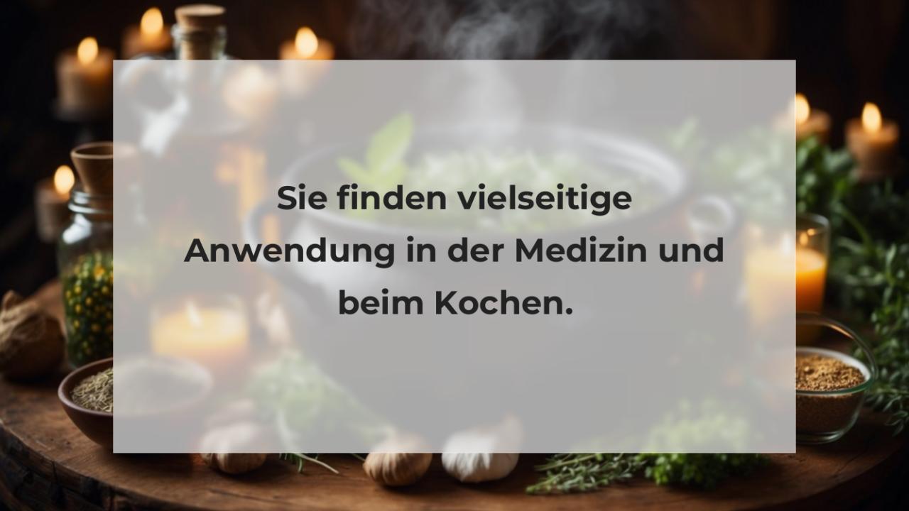 Sie finden vielseitige Anwendung in der Medizin und beim Kochen.