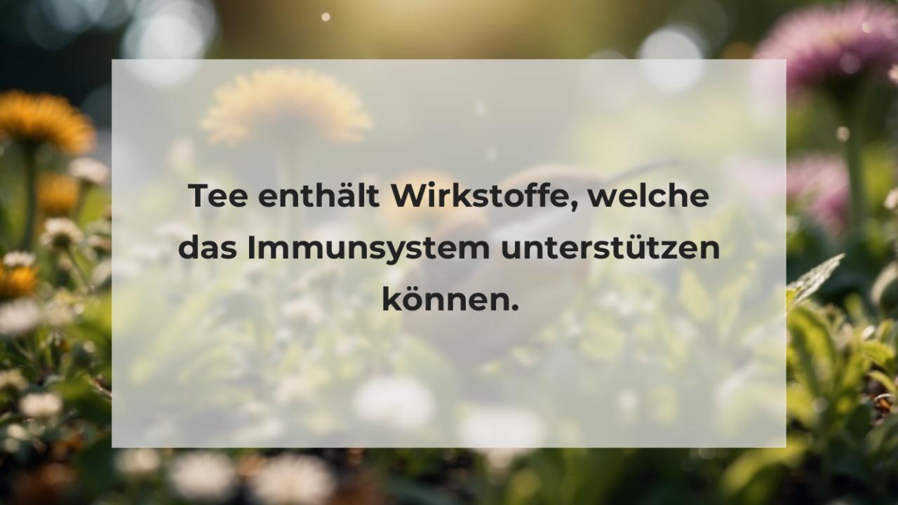 Tee enthält Wirkstoffe, welche das Immunsystem unterstützen können.