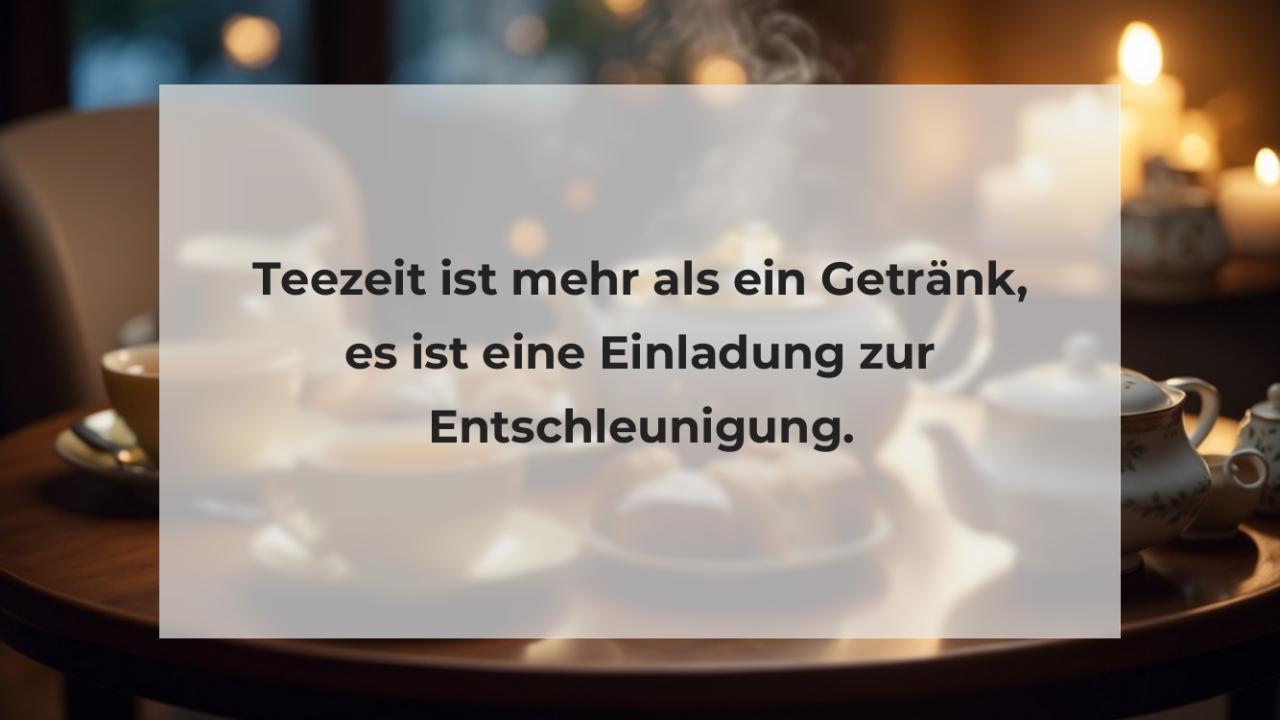 Teezeit ist mehr als ein Getränk, es ist eine Einladung zur Entschleunigung.