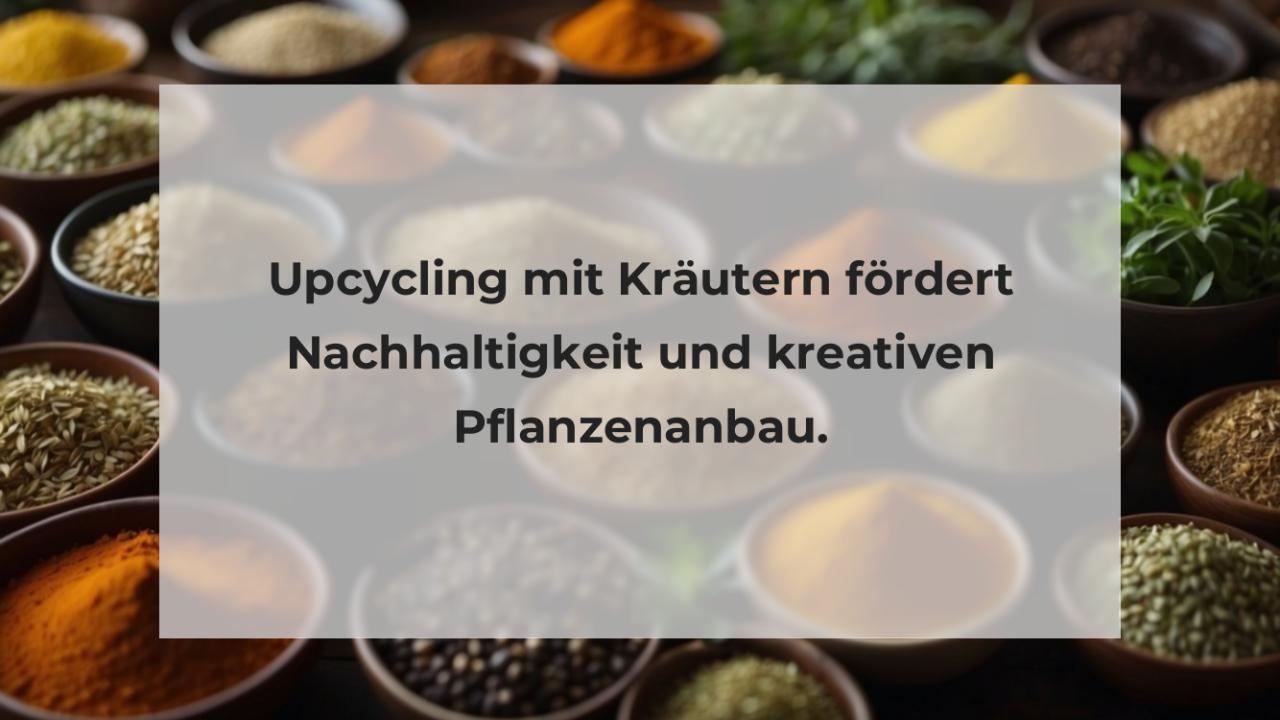 Upcycling mit Kräutern fördert Nachhaltigkeit und kreativen Pflanzenanbau.