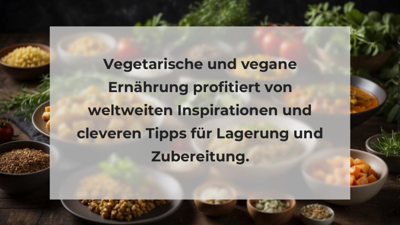 Vegetarische und vegane Ernährung profitiert von weltweiten Inspirationen und cleveren Tipps für Lagerung und Zubereitung.